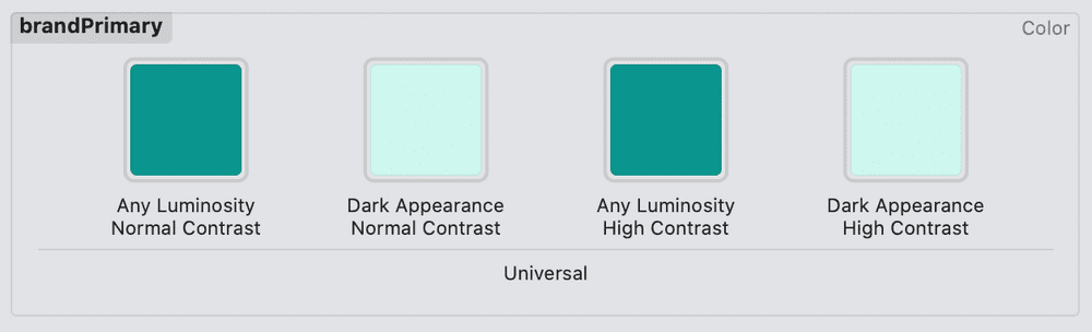 Xcode showing colorset